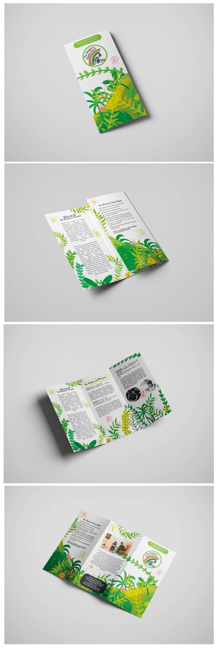 The Children's Garden Brochure, Diana Petrarca, Graphic Design, gardem, bambini, impaginazione, illustrazione, programma, scuola