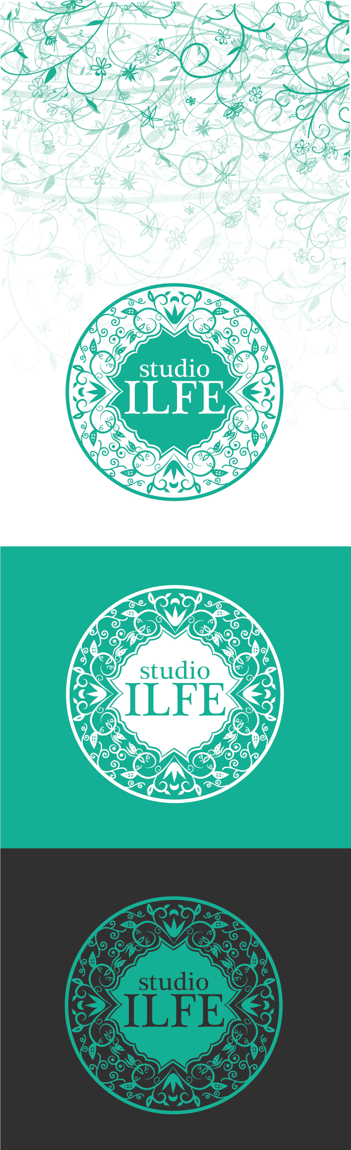 studio, ginecologia, ILFE, diana petrarca, graphic design, logo, grafica, verde acqua, fiori, donna, ragazza, madre