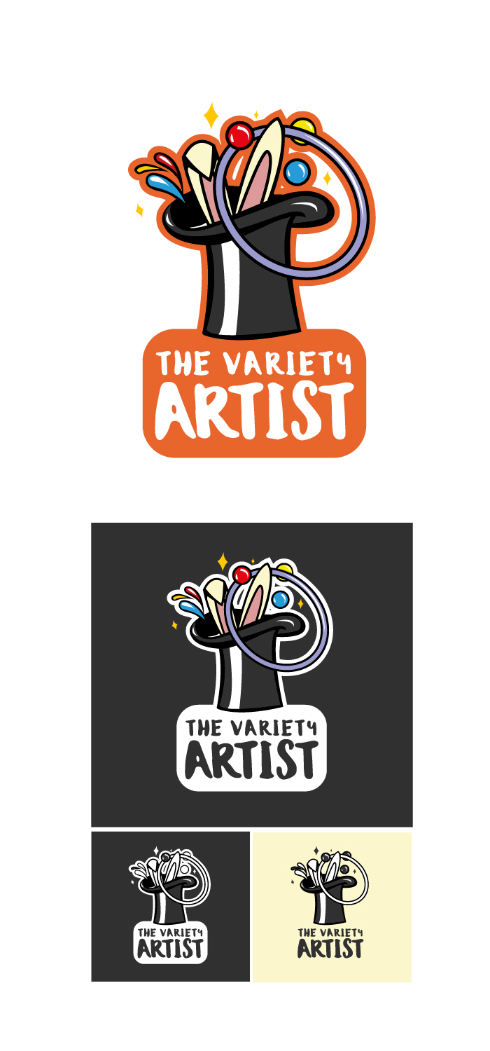 The Variety Artist logo, design, graphic, diana petrarca, graphic design, clown, mago, circo, artisti, strada, palline
