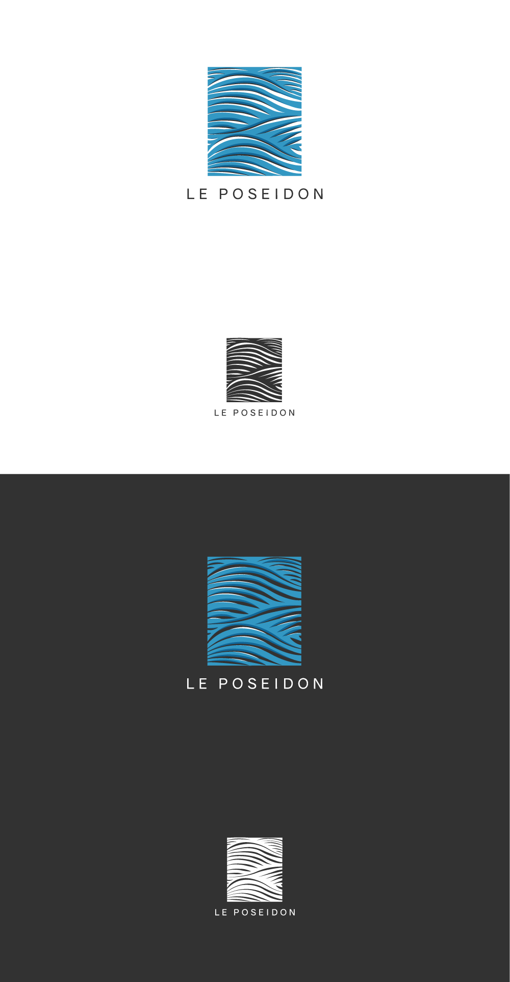 le poseidon, diana Petrarca logo, graphic design, illustration, grafica, Napoli, appartaments, graphic designer, illustratori, disegni, arte, azzurro, mare, wave, Sea onde